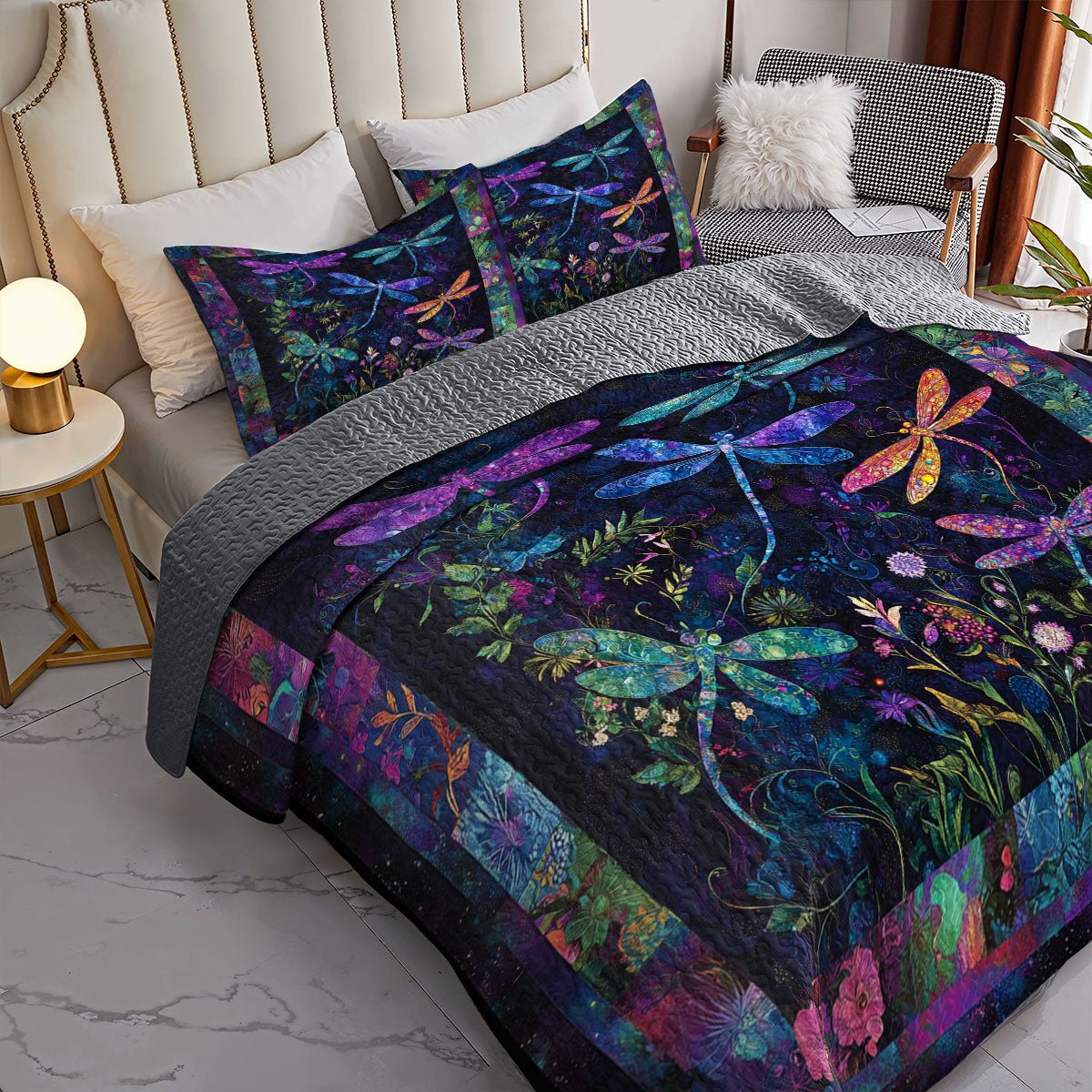 Shineful All Season Quilt 3-Piece Set Dream Weaver Dragonfly