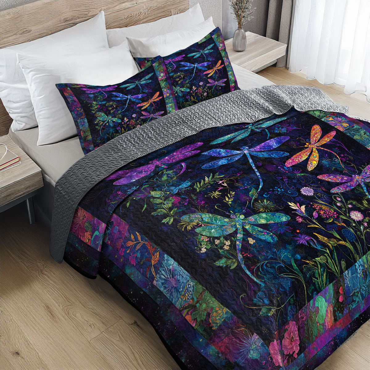 Shineful All Season Quilt 3-Piece Set Dream Weaver Dragonfly