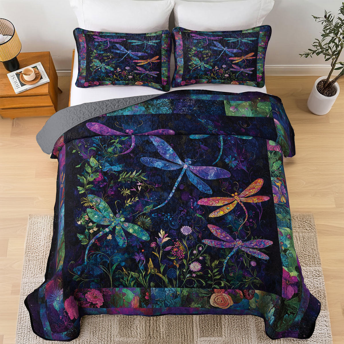 Shineful All Season Quilt 3-Piece Set Dream Weaver Dragonfly