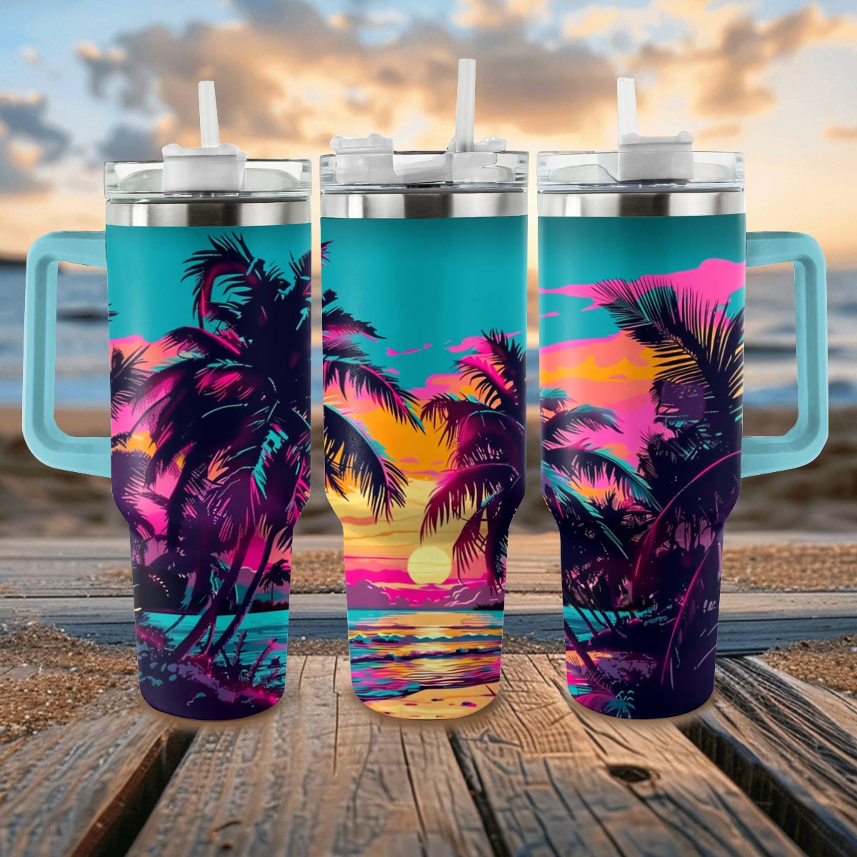 Shineful Tumbler Neon Palm Paradise