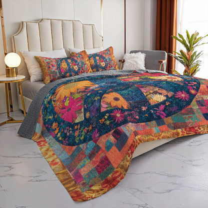 Shineful All Season Quilt 3-Piece Set - Peace & Love Hippie