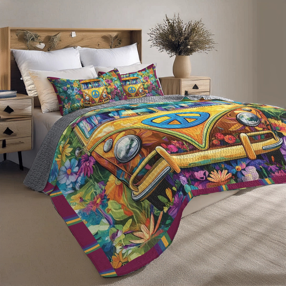 Shineful All Season Quilt 3-Piece Set - Hippie Van Life