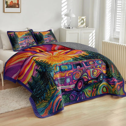 Shineful All Season Quilt 3-Piece Set - The Road Trip Rhapsody Hippie