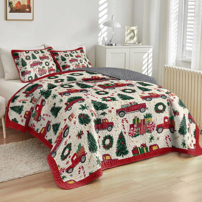 Shineful All Season Quilt 3-Piece Set - Christmas Cheer Truck