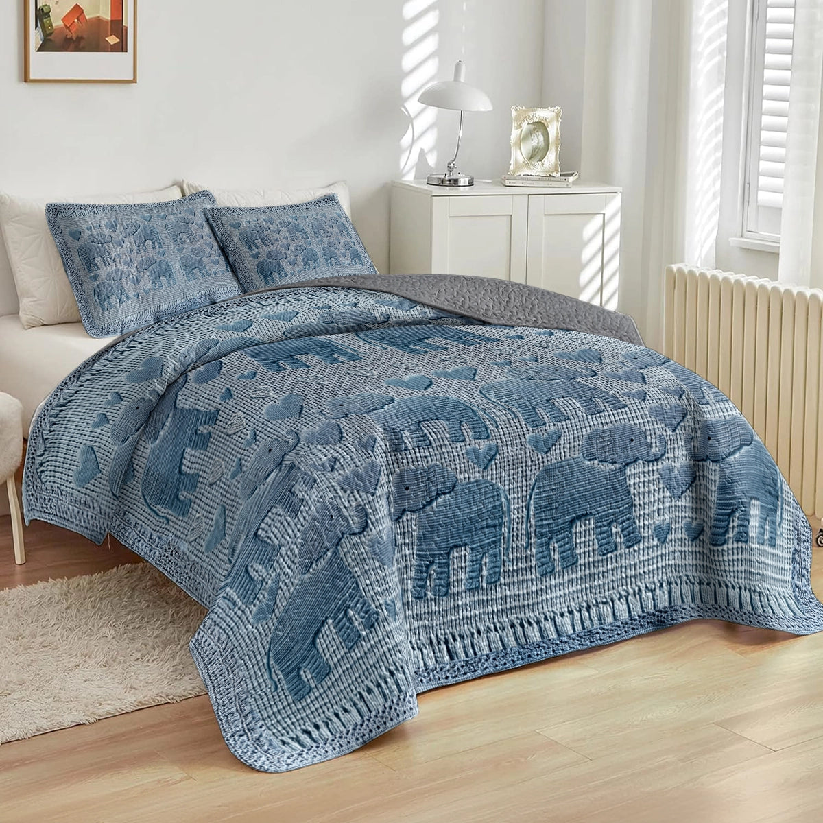 Shineful All Season Quilt 3-Piece Set - Elephant Love Crochet