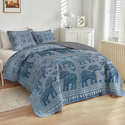 Shineful All Season Quilt 3-Piece Set - Elephant Love Crochet