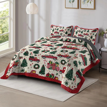 Shineful All Season Quilt 3-Piece Set - Christmas Cheer Truck