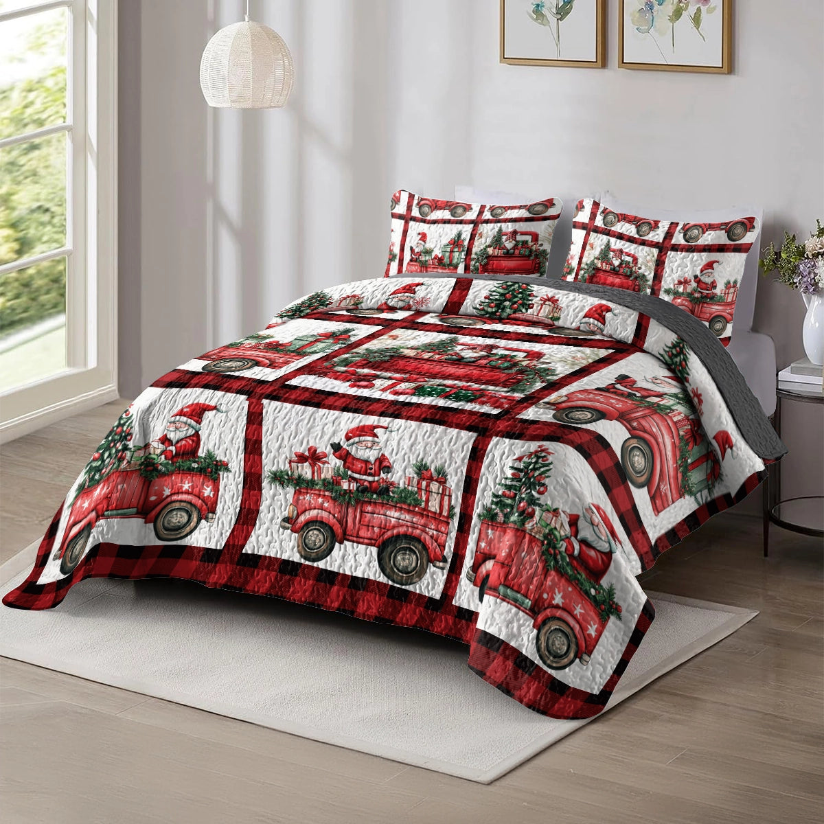 Shineful All Season Quilt 3-Piece Set -  Santa's Christmas Gnomes