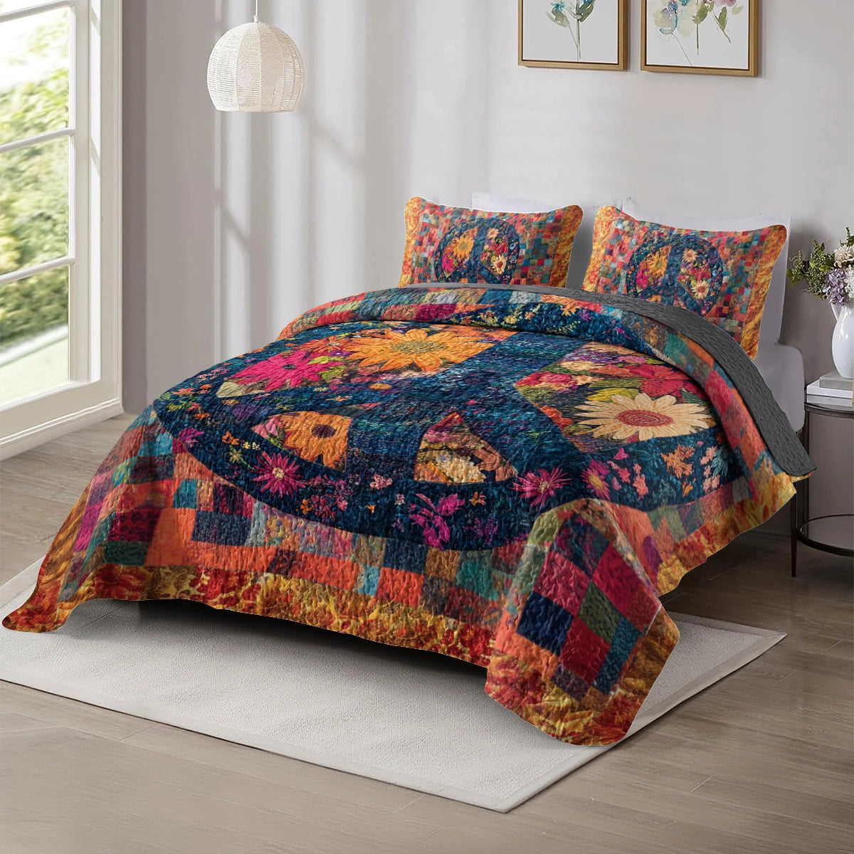 Shineful All Season Quilt 3-Piece Set - Peace & Love Hippie