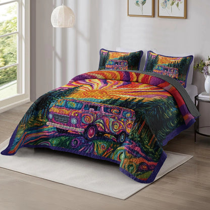 Shineful All Season Quilt 3-Piece Set - The Road Trip Rhapsody Hippie