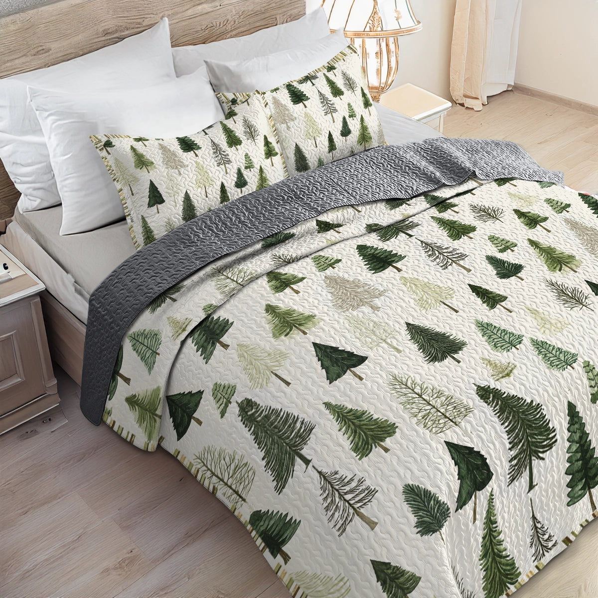 Shineful All Season Quilt 3-Piece Set - Christmas Tree Dreams