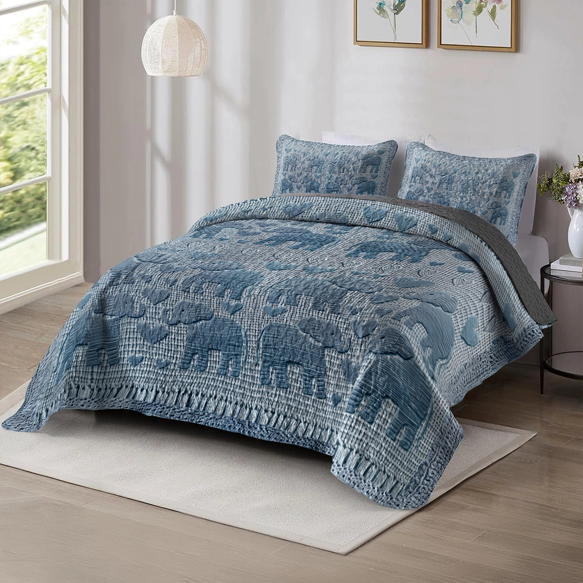 Shineful All Season Quilt 3-Piece Set - Elephant Love Crochet