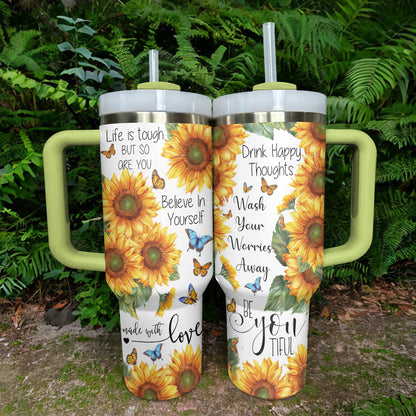 Shineful Tumbler Sunflower Happy Thoughts