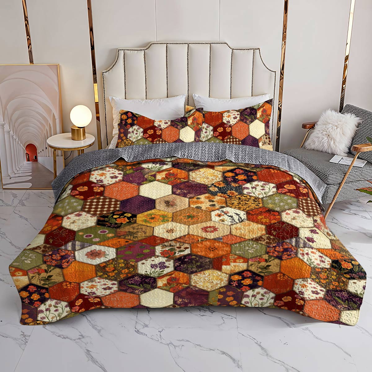 Shineful All Season Quilt 3-Piece Set Intimate Floral