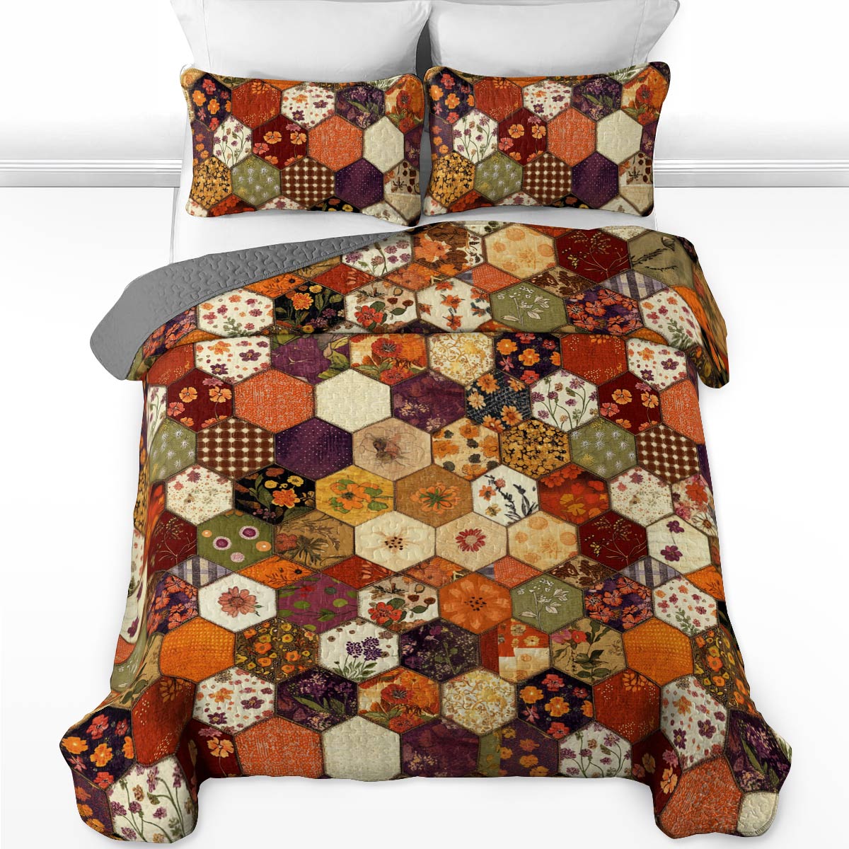 Shineful All Season Quilt 3-Piece Set Intimate Floral