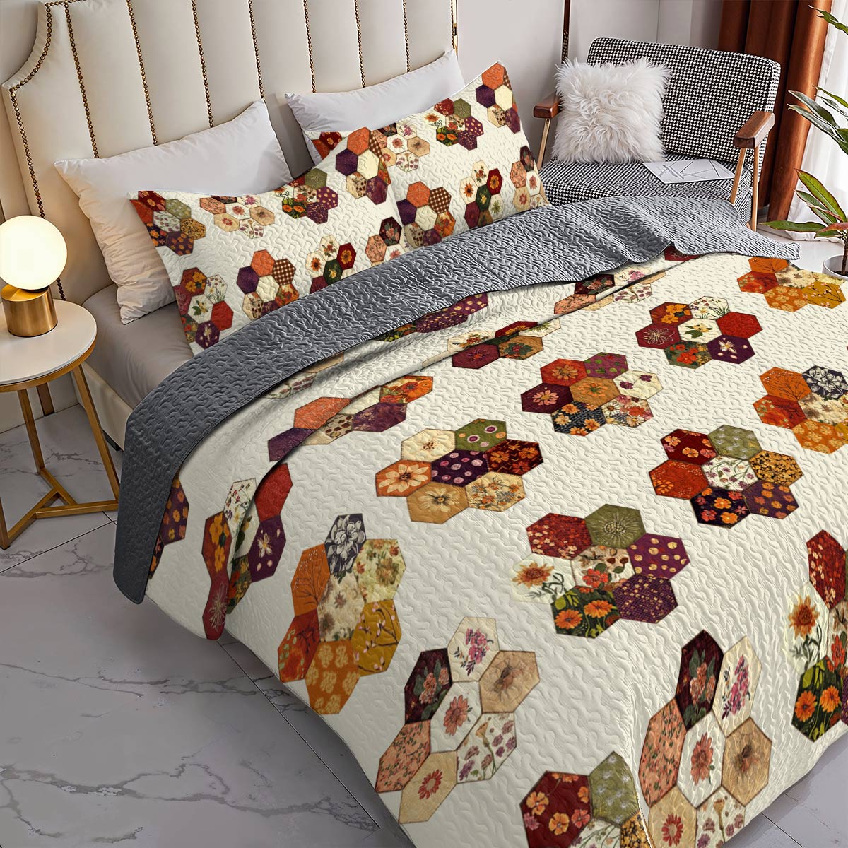 Shineful All Season Quilt 3-Piece Set Cozy Flowers