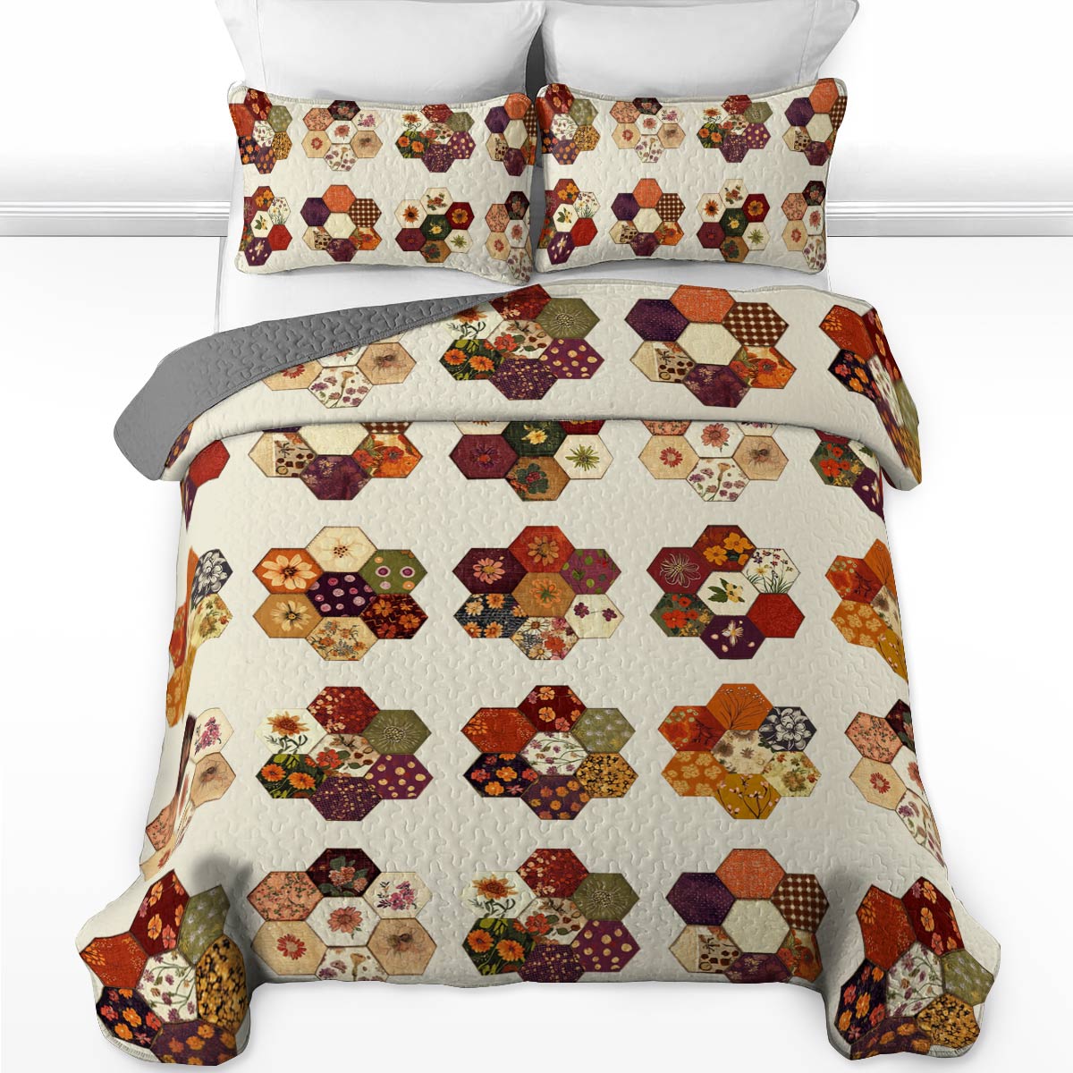 Shineful All Season Quilt 3-Piece Set Cozy Flowers