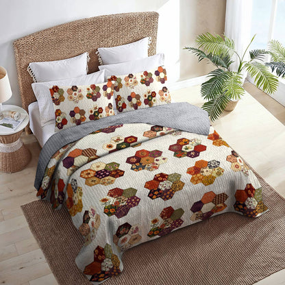 Shineful All Season Quilt 3-Piece Set Cozy Flowers