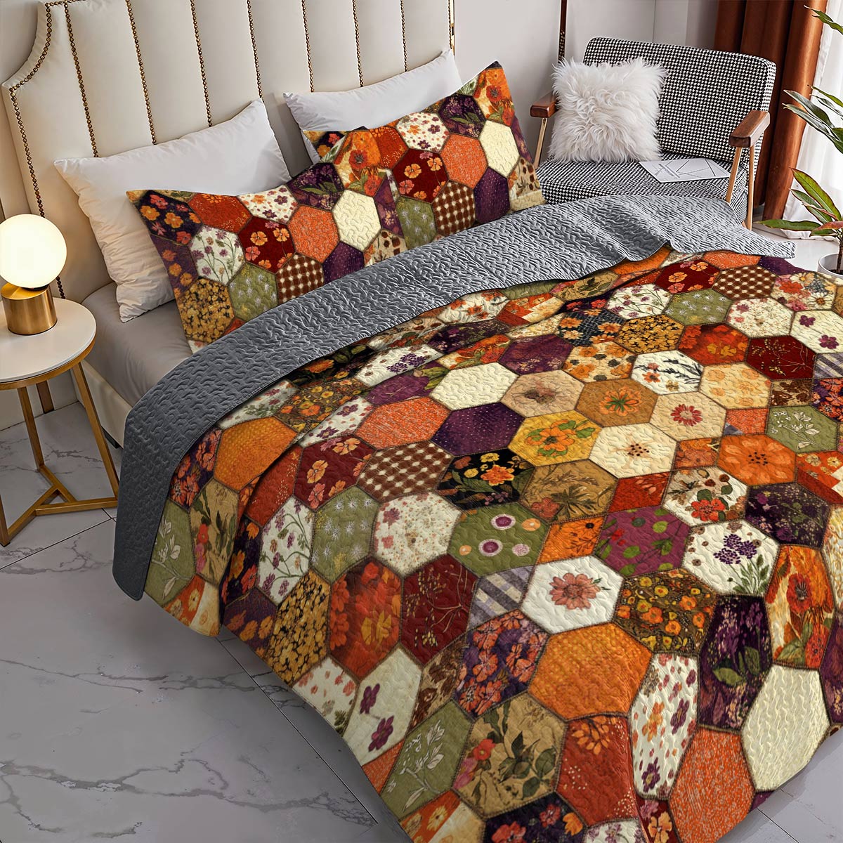 Shineful All Season Quilt 3-Piece Set Intimate Floral