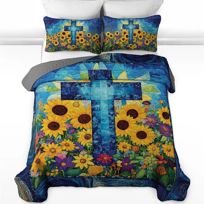 Shineful All Season Quilt 3-Piece Set - Graceful Floral God