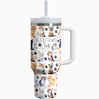 Cat Tumbler Shineful Life Is Better With Cats