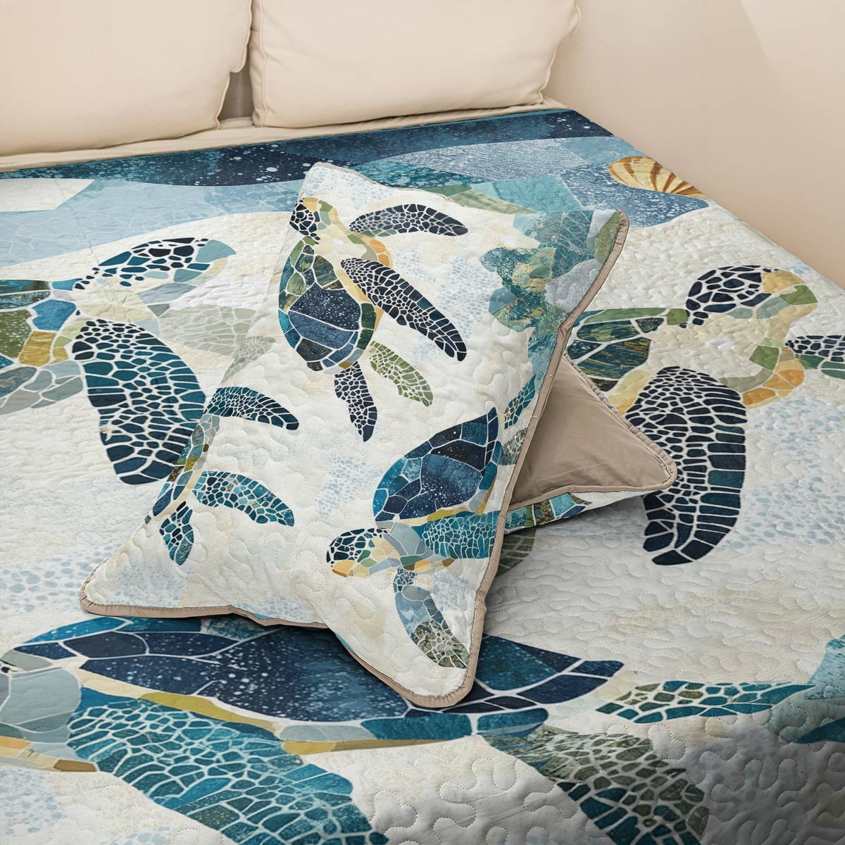 Shineful All Season Quilt 3-Piece Set - Sea Turtle Ocean Harmony