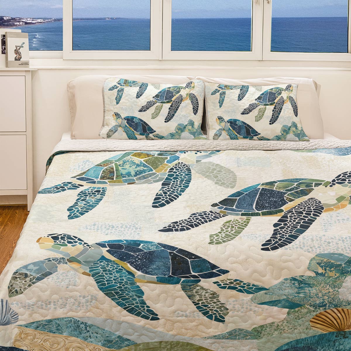 Shineful All Season Quilt 3-Piece Set - Sea Turtle Ocean Harmony