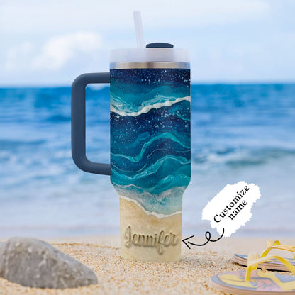 Glänzender Becher Personalisiert Marine Mystique