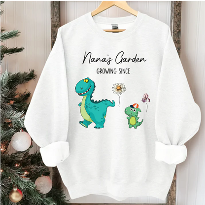 Shineful Nana's Garden Nana Saurus And Kids Custom - Personalized Unisex T-Shirt