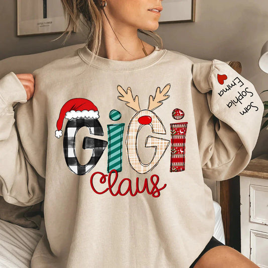 Shineful Sweatshirts 2D Print Personalized Christmas Gigi Claus Sweatshirt