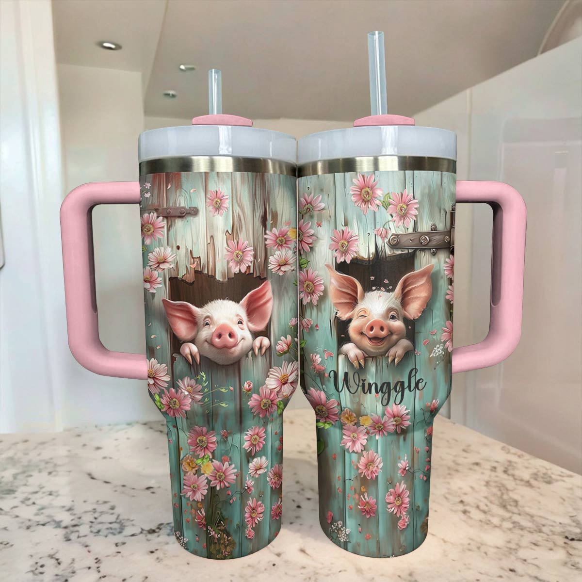 Shineful Tumbler Personalized Pig Lovely