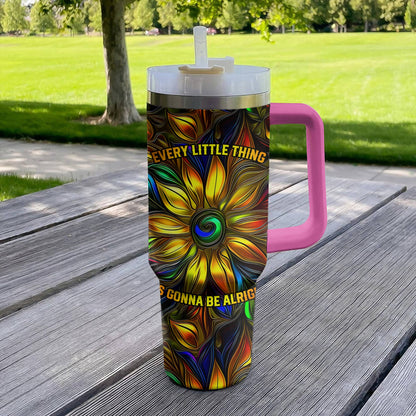 Hippie 40 Oz Shineful™ Tumbler Every Little Thing Is Gonna Be Alright Tl10 Hot Pink 40Oz