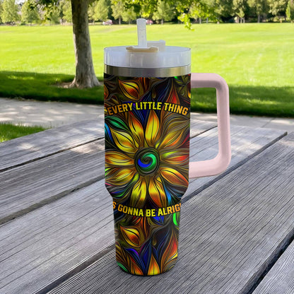 Hippie 40 Oz Shineful™ Tumbler Every Little Thing Is Gonna Be Alright Tl10 Pink 40Oz