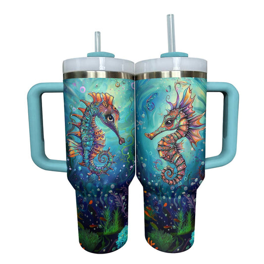 Glänzender Becher Love Seahorse