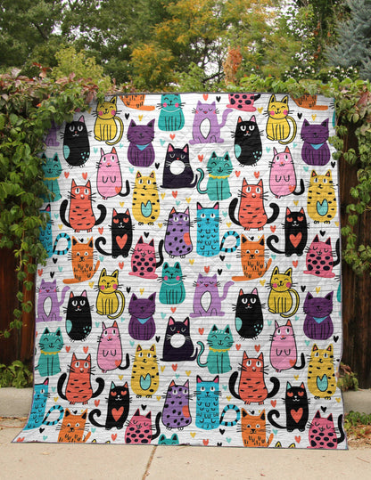 Couverture courtepointe en similicuir à imprimé plat Shineful Amazing Little Cats 