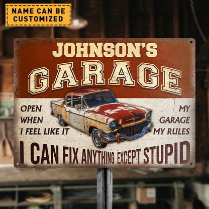 Shineful 2D Flat Print Metal Sign Auto Mechanic Garage I Can Fix Anything Personalized 2D Flat Print Metal Sign