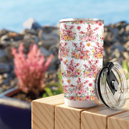 Shineful 20oz Tumbler Pig Floral Garden