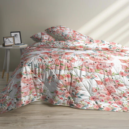 Shineful Quilt 3-Piece Set Pig Floral Garden