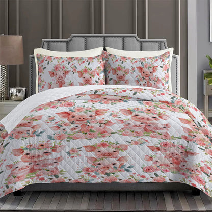 Shineful Quilt 3-teiliges Set Pig Floral Garden 