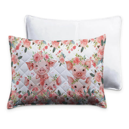 Shineful Quilt 3-Piece Set Pig Floral Garden