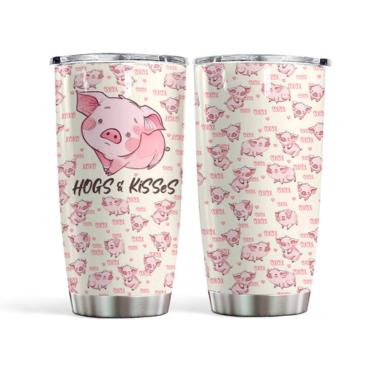 Gobelet Shineful de 20 oz avec motif cochon et bisous