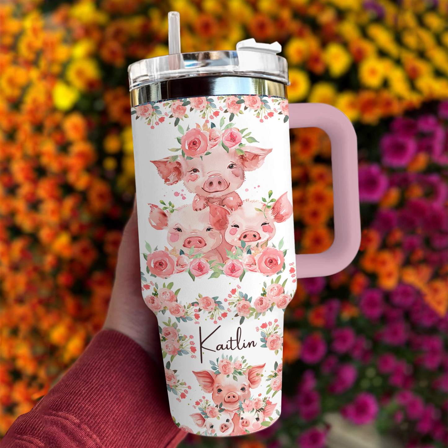 Shineful Tumbler Pertsonalized Pig Blossom MN8