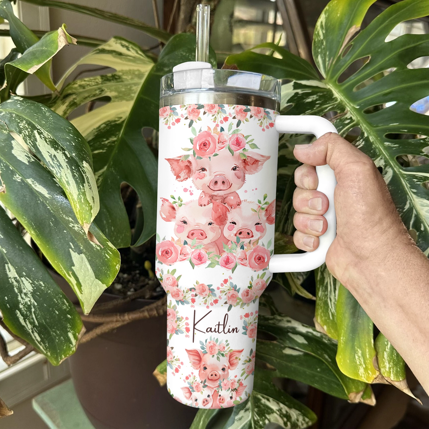 Shineful Tumbler Pertsonalized Pig Blossom MN8