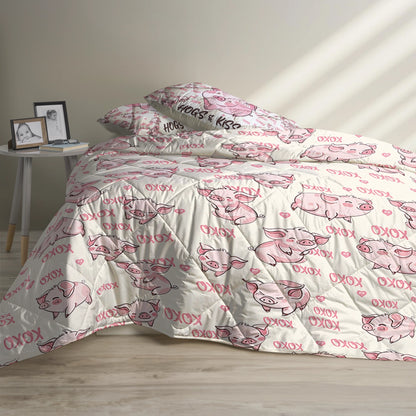 Shineful Quilt 3-Piece Set Hogs & Kiss Pig