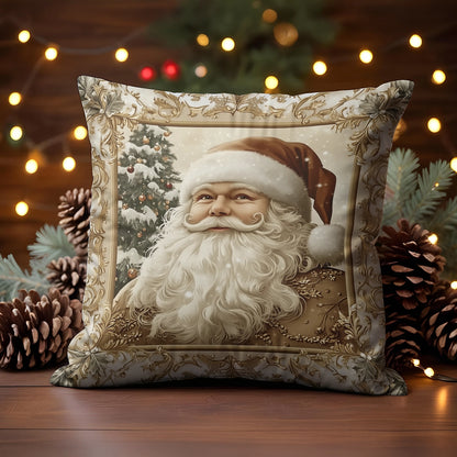 Shineful 2D Print Cushion Cover, Pillowcase, Pillows Covers - A Cute White Santa Claus In The Frame