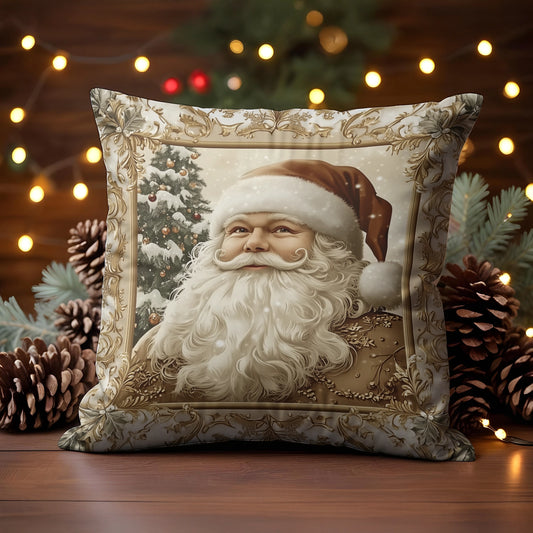 Shineful 2D Print Cushion Cover, Pillowcase, Pillows Covers - A Cute White Santa Claus In The Frame