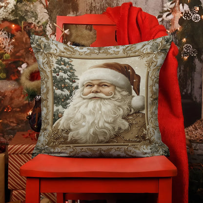 Shineful 2D Print Cushion Cover, Pillowcase, Pillows Covers - A Cute White Santa Claus In The Frame