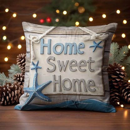 Shineful 2D Print Cushion Cover, Pillowcase, Pillows Covers - Coastal Haven - Home Sweet Home Wall Sign