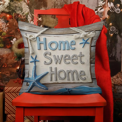 Shineful 2D Print Cushion Cover, Pillowcase, Pillows Covers - Coastal Haven - Home Sweet Home Wall Sign