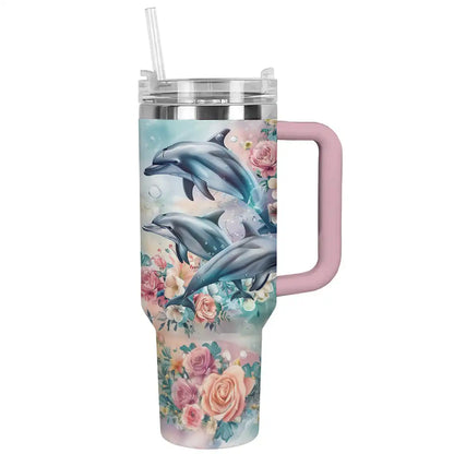 Shineful Tumbler Floral Dolphin Ver2